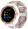 YOOSIDE für Garmin Vivoactive 5 / Venu Sq/Venu 2 Plus/Vivoactive 3 Geflochten Loop Armband, Weiches elastisches Nylon Uhrenarmband mit verstellbarem Verschluss aus Edelstahl (Grau Rosa)