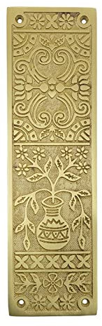 Adonai Hardware Decorative Brass Push Plate (9.9 Inch Melchizedek, Satin Brass)
