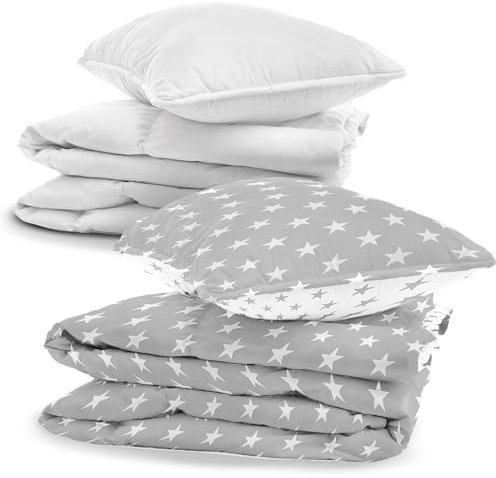 Kinderbettwäsche Baby Bettwäsche 90x120cm aus Baumwolle - Kinder Set von Duvet Cover und Kissenbezug 40x60 cm mit Bettdecke und Kissen für Kleinkind Junge und Mädchen Babybettwäsche Oeko-Tex