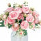 Hobyhoon Pfingstrosen Künstliche Blumen Deko Hochzeit, Blumenstrauß Künstlich Rosen Pflanzen Deko,Kunstblumenstrauss Echte Haptik(weiß) uße, Blumensträuß