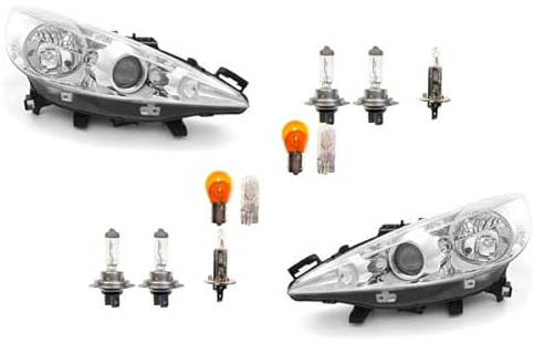 Johns, Scheinwerfer Halogen passend für Peugeot 207 02/2006- Leuchtmittel Satz Links Re
