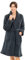 HOMELEVEL Accappatoio Donna Spugna Morbida Senza Cappuccio - Vestaglia Donna Pile Soffice - Veste da Camera - Asciugamano Palestra con Tasche Piscina