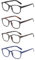 JM Lesebrille Satz von 4 Qualität Federscharnier Leser Damen Herren Brille Für Lesen +0.75 Mischfarbes