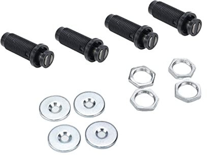 Semetall 4Pcs Concealed Magnetic Door Catch Black,Built-in Round Cabinet Door Suction,1.37×0.6