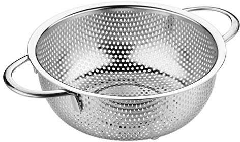 Healeved Scolapasta in Acciaio Inox con Doppio Manico Lavaverdure in Metallo Setaccio a da Cucina Setaccio a Maglia Fine per Fritti Pasta di Verdure Spaghetti