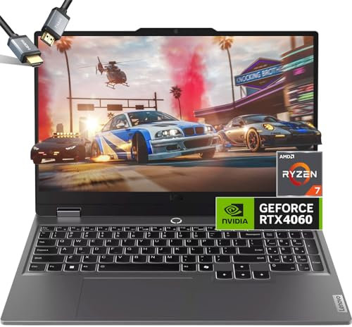 Lenovo LOQ Gaming Laptop 2024 - RTX 4060 - AMD Ryzen 7 7435HS - 15.6inch FHD IPS Display 144Hz - Backlit Keyboard - Windows 11 - Computadora Gamer Laptop - HDMI Cable (32GB RAM |1TB PCIe SSD)