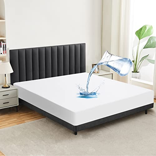 mafudoxi Wasserdichter Matratzenschoner 160x200 cm Spannbettlaken, Atmungsaktiv Matratzenauflage Bettlaken, Hochwertige Spannbetttücher, Inkontinenzunterlage Waschbar bei 60° - Weiß