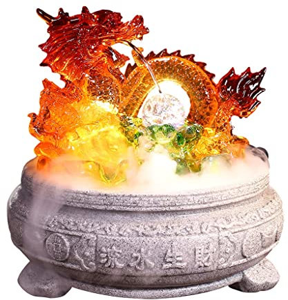 SUNESA Tabletop Fountains Tabletop Fountain Interior Decor Craft Liulilong Ornaments Home Decoration Atomization Fountain Desk Lucky Flowing Water Decorative Fountain Desktop Indoor Fountain