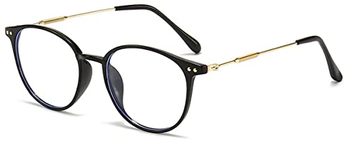 KOOSUFA Runde Blaulichtfilter Brille Brillengestelle Mode Computerbrille Damen Herren Ultra Leicht Brillenfassung Gaming Brille ohne Stärke Schwarz
