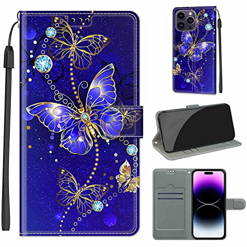 TOMYOU for iPhone 14 Pro Max Wallet Case, PU Leather Pattern Flip Phone Case with Card Holder Kickstand, Shockproof Phone Cover for iPhone 14 Pro Max 6.7 inch