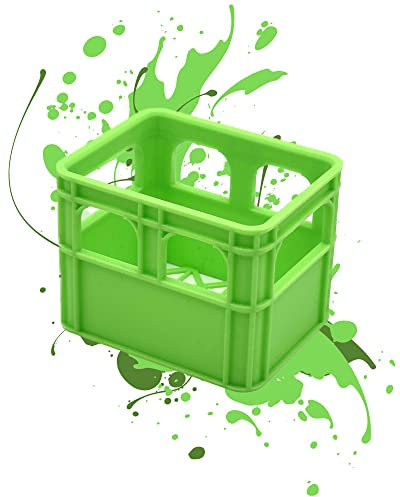 Batterie Bier Kasten Batteriekasten Batteriekiste Batteriebox Aufbewahrungsbox Minikiste Minibox für Aufbewahrung von Batterien AA, AAA, 9V, Leerkiste - 3D gedruckt (Leer, Grün)