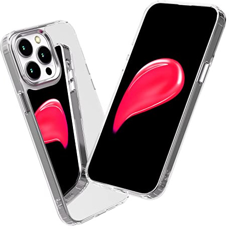 AKABEILA Case for iPhone XS/X Mirror Clear Case Makeup Mirror Electroplated Cover Women Girls Reinforced Corner Shockproof 5.8 Inch