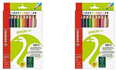 STABILO - Dreikant-Buntstift - GREENtrio - 2x 12er Pack