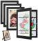 SanerDirect A4 Bilderrahmen 21x30cm, Bilderrahmen Kinderzeichnungen A4 für Frontöffnung Kinder Kunst Rahmen Aufklappbar, Ideal für Kinderzeichnungen, Kunstwerken, Schule, Familie (Schwarz, 4 STÜCK)