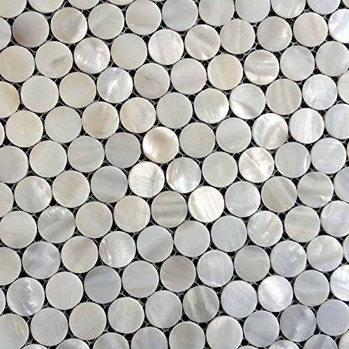 Pure White Random Penny Runde Shell Mosaik Fliesen Perlmutt Dekor Küche Zimmer Dusche Hotel Spa Wand Fliesen Tapete