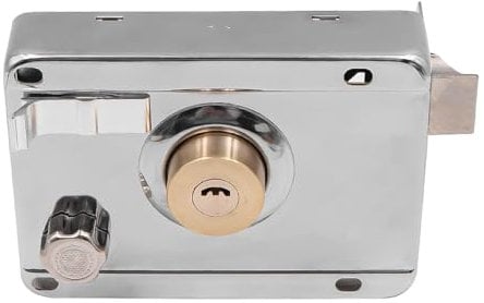 ZONADAH Set di serrature esterne, chiavistello interno 5 chiavi, serratura a cilindro in acciaio inox, blocco cerchioni con alloggiamento carte di credito