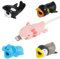 NQEUEPN 5pcs Cable Protector Animals Bite, Cute Charging Cable Savers Gray Penguin Emperor Penguin Elephant Whale Axolotl Charger Cord Savers for Most Cellphones and iPad Chargers