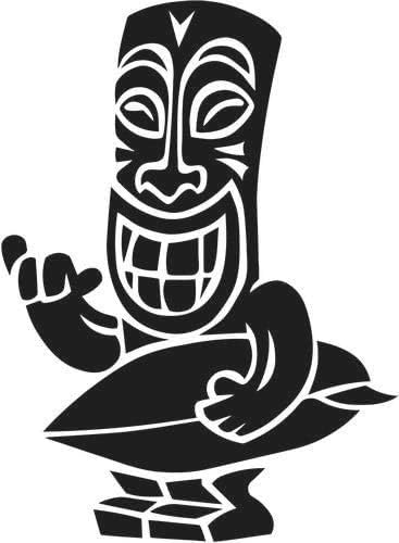 Rakelfix Maori Figur 20 cm Tiki Aufkleber Sticker Autoaufkleber Wandtattoo Surf Kite Surfen Wassersport Fun Sea