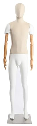 Rozhuhro Schneiderpuppe, Schaufensterpuppe, Herrnbüste Schneiderbüste kleiderpuppe Büste Torso, für Bekleidungsgeschäft Kleider,C