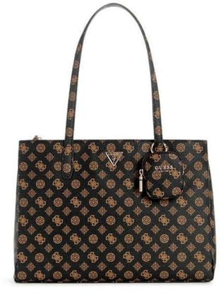 GUESS Power Play Tech Tote Mocha Logo