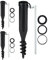 Relaxdays Douille de sol en lot de 3, pied de parasol à visser, adaptateurs 40-52 mm, plastique, vis de terre, noir