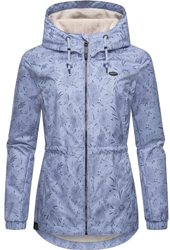 Ragwear leichte Damen Übergangsjacke wasserdichte Outdoorjacke mit floralem Allover-Print und Kapuze Dankka Spring YOUMODO XS-6XL