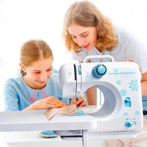Sewing Machine for Beginners, Starter Safe Sewing Machine For Grandmother, Granddaughter, Adults, 505 New Upgraded Pro Sewing Machines with Extension Table -7 Presser Feet, Foot Pedal