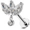 KUNASSHIR G23 Titan Conch Piercing Schmuck 16G Helix Ohrring Stud Internally Threaded Helix Tragus Piercing mit Zirkonia Knorpelohrstecker