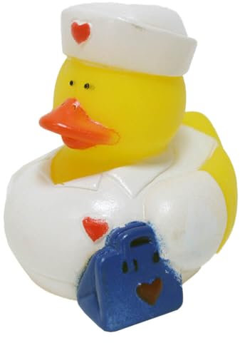 Badeente Krankenschwester – Ca. 5 cm Groß, Treue Badebegleiterin aus Vinyl, Mit Verschiedenen Krankenschwester Instrumenten, 4 Varianten Wählbar (Arztkoffer)