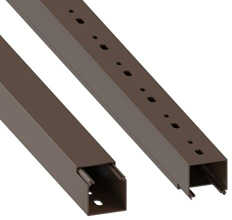 Habengut | Kabelkanal (mit Montagelochung im Boden) 40x40 mm aus PVC, Länge 1 m, Braun