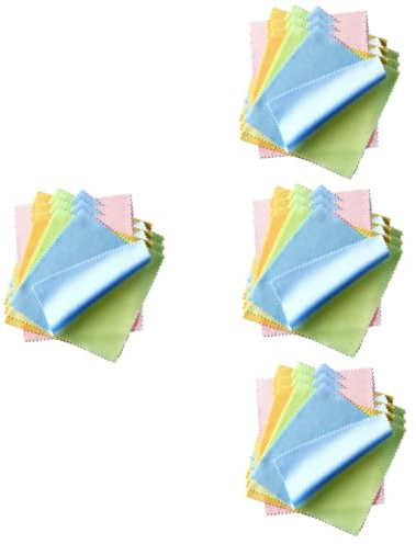 minkissy 400 Stück Brillenputztücher Brillenreinigungstücher Bildschirmtücher Brillenreiniger Tücher Linsentücher Brillenreinigungstücher Glasreinigungstuch Gestrickter Stoff