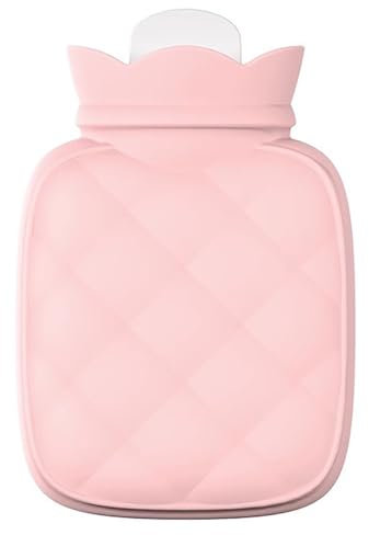 ZAFDZSW Bouillote, Sac d'eau Chaude en Silicone, Bouillotte à Injection d'eau, Chauffage au Micro-Ondes, pour Voyager et Optimiser la Douleur(Pink)