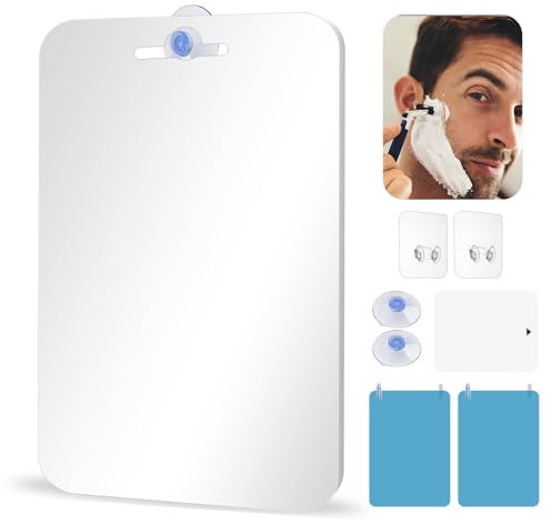 Duschspiegel Rasierspiegel Antibeschlag Mit Saugnapf Spiegel Klein für Dusche 13cm*17cm Unbreakable Fogless Shower Mirror