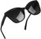 Joopin Acetat Sonnenbrille Damen Cateye Schwarz Modische und Polarisierte 90er Katzenauge Brille Chunky TR90 UV400-Schutz Cosplay Party zum Fahren (Schwarz)