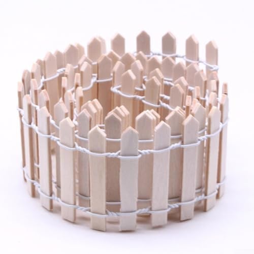 FACULX Tiny Landscape Wooden Fence 90X5cm, Small Picket Fence for Garden Decor, Succulent-Planter Toy House Shadow Box Flexible Edge Pieces(Natural Color)