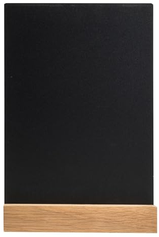 Exacompta - Réf. 85240D - Carton de 20 supports à message avec socle bois A5, tableau de table - Ardoise Porte-menu double-face - Pour café, bar, restaurant, Foodtruck - 14,8 x 5,2 x 21 cm - Noir