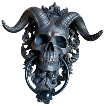 Fenteer Skeleton Head Door Knocker Decor Head Door Knocker for Kitchen Game Room Bar
