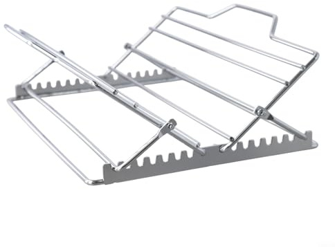 Estante de acero inoxidable para asar pavo, parrilla plegable ajustable para barbacoa, para acampar, cocinar al aire libre, costillas, pollo, pescado, portátil, equipo de parrilla de picnic, plateado