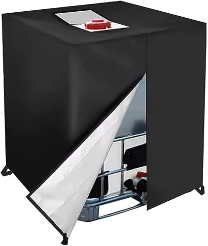 Zhanhai 210D Wassertankabdeckung, passend für IBC-Behälter, 300 l, 600 l, 800 l, 1000 l, wasserdicht, staubdicht, mit seitlichem Reißverschluss, faltbare Aufbewahrungsabdeckung (800 l, 120 x 80 x 116