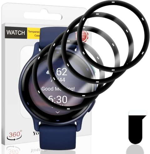 Euukzzea Protection Écran pour Garmin Vivoactive 5 Verre Trempé, 4 Pièces | HD Film Protecteur, Anti-Rayures Composite, 3D Couverture Complète TPU Souple Film Protecteur pour Vivoactive 5