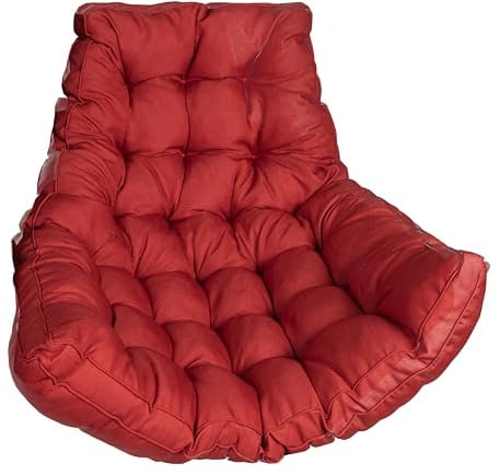 sunnypillow Hängesessel Kissen - Auflage für Rattan & Polyrattan Hängeschaukel - Polster, Sitzauflage für Hängekorb - Dicke 13cm, UV - beständig, wasserdicht, Outdoor/Indoor - Rot