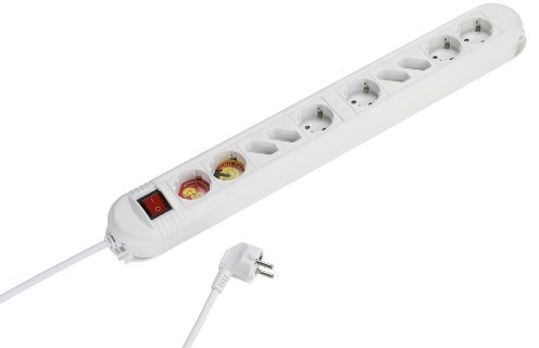 Vivanco EKS10 W 7-fach Steckdosenleiste mit Schalter und Kindersicherung (1,4 m Zuleitung, Aderquerschnitt 1,5 qmm) weiß