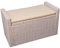 Mendler Aufbewahrungstruhe Truhe Sitzbank M92 Rattan mit Kissen 88cm - weiß