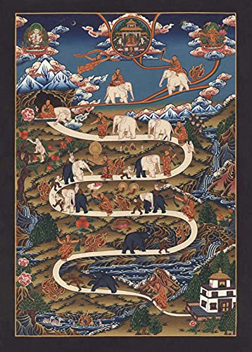 Thangka Der Weg ins Nirwana Kunstdruck Druck Kunstdruck religiöses Wandbild Reproduktion 40x50 cm