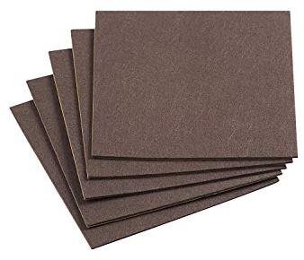 Metafranc Filz-Gleiter 200 x 200 mm - selbstklebend - braun - 5 Stück - Effektiver Schutz Ihrer Möbel & Stühle / Möbelgleiter-Set für empfindliche Böden / Stuhlgleiter / Filz-Zuschnitt / 645526