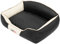 DOGGY Hobbydog XXLELICZB6 Hundebett/Sofa/Korb Elite mit Kunstleder, schwarz/beige, XXL, 110 x 85 x 30 cm