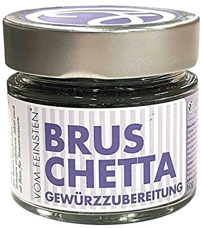 Vom Feinsten - Gewürzzubereitung Bruschetta - 60g (1 Glas) - Italienische Antipasti Spezialität - Feinkost mit Spitzenqualität