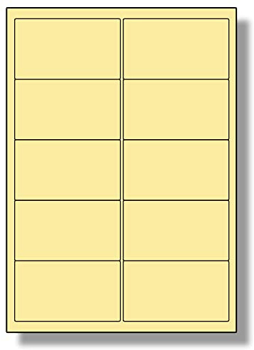 Label Planet® 10 Per Sheet, 5 Sheets (50 Cream Labels). Coloured Paper Labels with Rounded Corners 99.1 x 57mm, LP10/99 C.