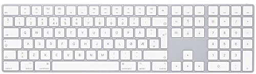 Apple Teclado Magic Keyboard con Teclado numérico: Recargable, con conexión Bluetooth y Compatible con el Mac, iPad y iPhone. Noruego, Plata