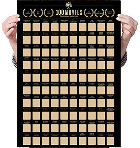 100 Anime Scratch Off Poster Foto, Hintergrundbilder Smooth Movie Bucket List Top Filme Rubbelkarte, Wanddekoration (42 x 59,4 cm)